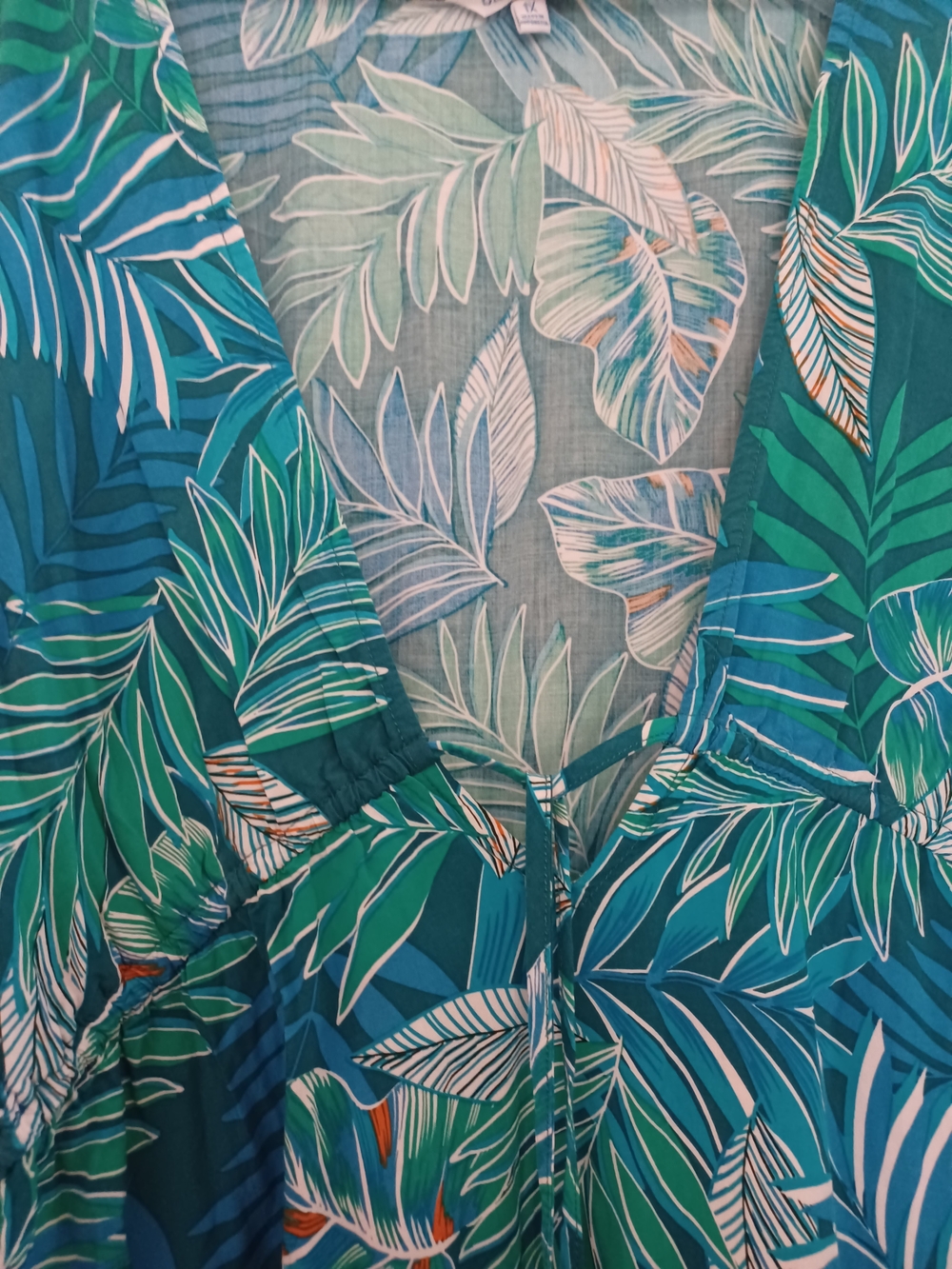 Blue Island Womens Size 1X Tropical Blue Green Tropical Beach Cover-Up. - Picture 4 of 9